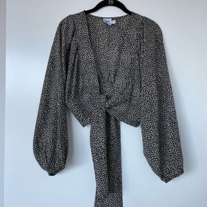 NWOT Tie Front Blouse